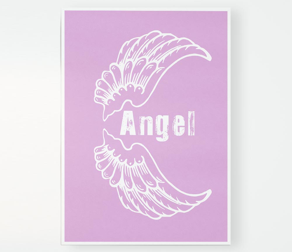 Angel Wings 3 Pink canvas poster featuring vibrant pink angel wings design, perfect for home decor.
