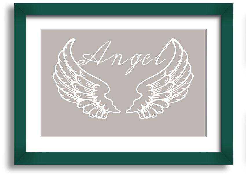 Angel Wings 4 Beige framed print showcasing delicate angel wings design in a stylish frame.