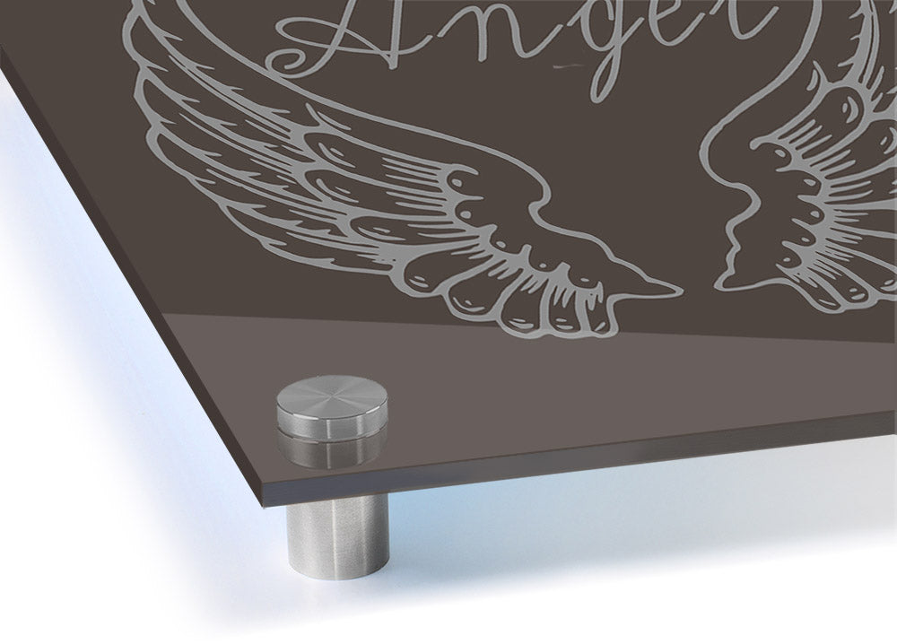 Angel Wings 4 Chocolate acrylic print on 5mm thick acrylic glass, featuring a beautiful design in rich chocolate tones.