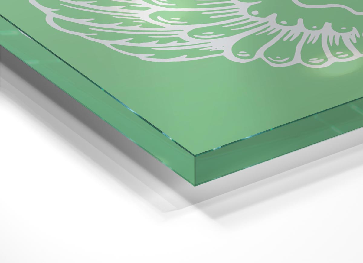 Angel Wings 4 Green glass print featuring vibrant green angel wings design, perfect for modern home decor.