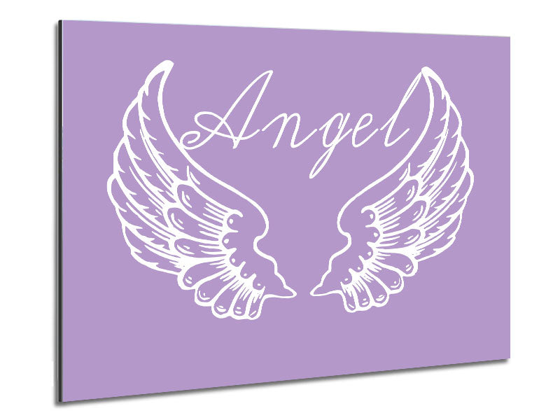 Angel Wings 4 Lilac artwork printed on brushed aluminium dibond, featuring a lilac color palette and modern design.