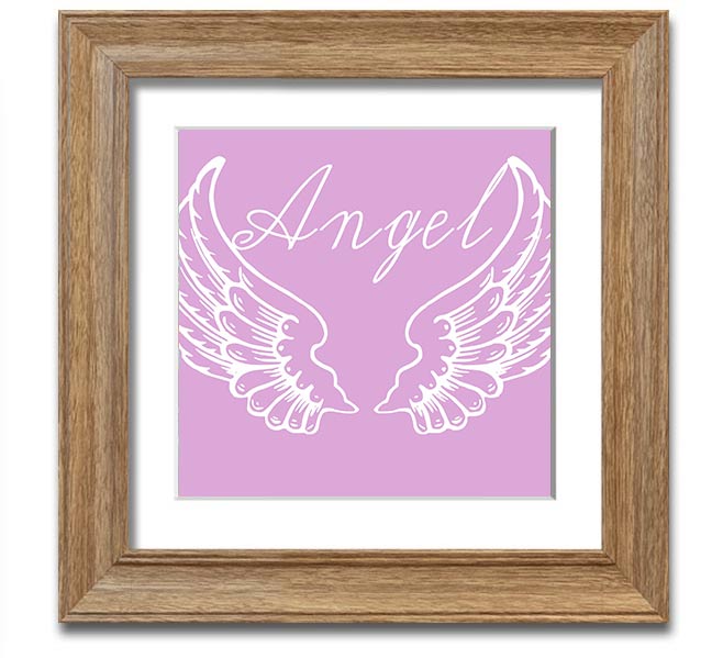 Angel Wings 4 Pink Square Framed Print showcasing delicate pink wings in a stylish frame.