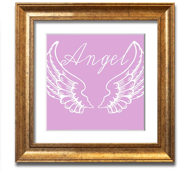 Angel Wings 4 Pink Square Framed Print showcasing delicate pink wings in a stylish frame.