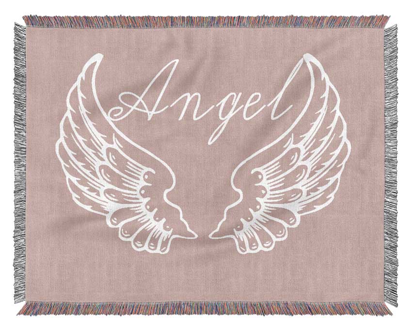 Angel Wings 4 Vivid Pink throw blanket made from 100% cotton, featuring a luxurious thermal weave and vibrant pink color.