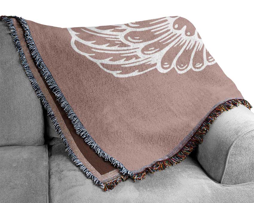 Angel Wings 4 Vivid Pink throw blanket made from 100% cotton, featuring a luxurious thermal weave and vibrant pink color.