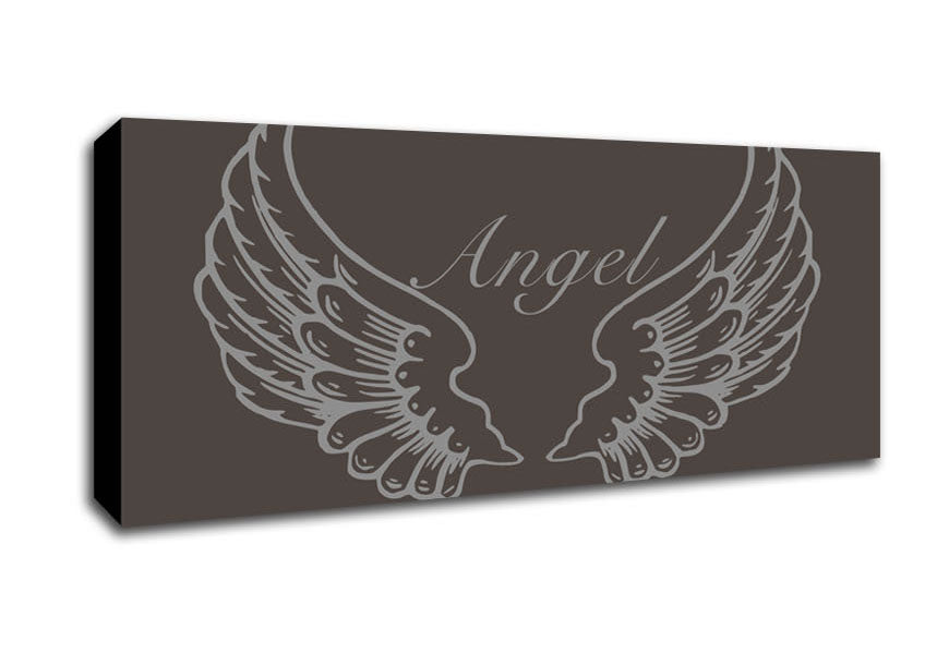 Angel Wings Chocolate canvas art mounted on a box frame, featuring a beautiful angel wings design.