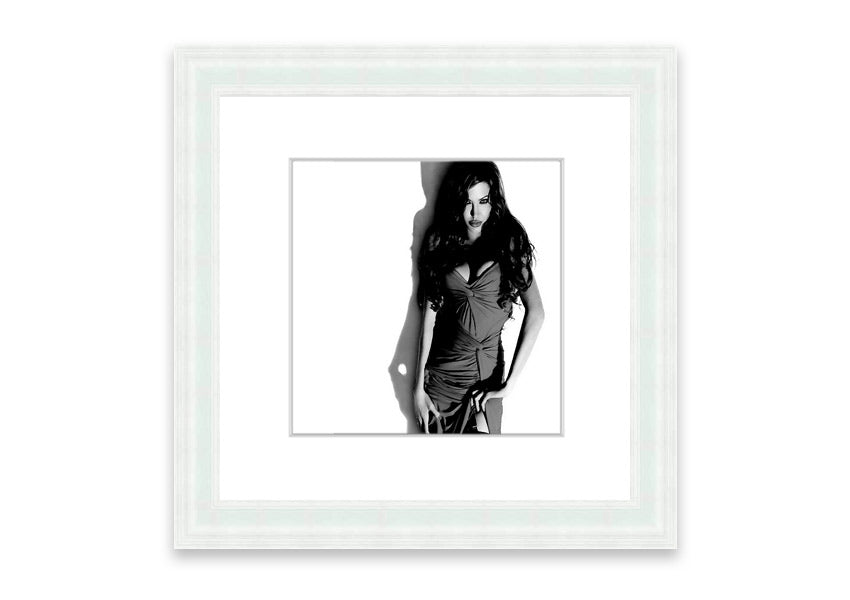 Framed print of Angelina Jolie in a stunning dress, available in various frame colors, handmade in the UK.