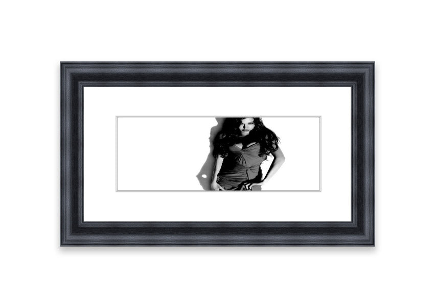 Framed print of Angelina Jolie in a stunning dress, available in various frame colors, handmade in the UK.