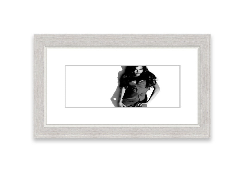 Framed print of Angelina Jolie in a stunning dress, available in various frame colors, handmade in the UK.