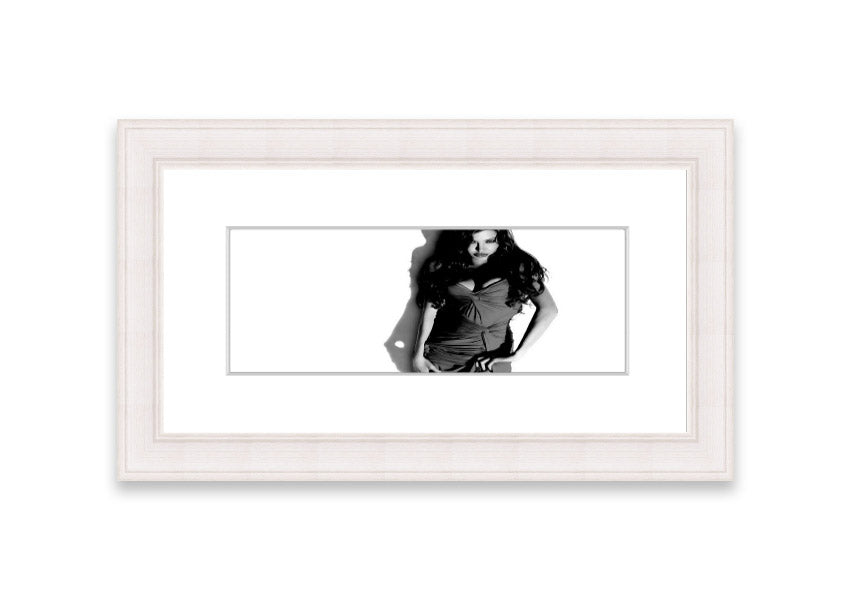 Framed print of Angelina Jolie in a stunning dress, available in various frame colors, handmade in the UK.