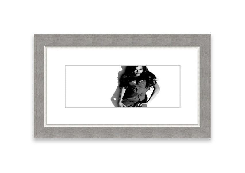 Framed print of Angelina Jolie in a stunning dress, available in various frame colors, handmade in the UK.
