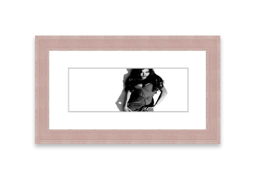 Framed print of Angelina Jolie in a stunning dress, available in various frame colors, handmade in the UK.