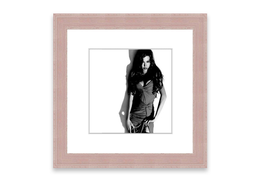 Framed print of Angelina Jolie in a stunning dress, available in various frame colors, handmade in the UK.