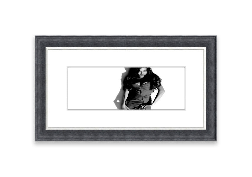 Framed print of Angelina Jolie in a stunning dress, available in various frame colors, handmade in the UK.
