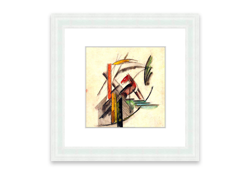 Framed print of 'Animal' by Franz Marc, showcasing vibrant colors and dynamic forms, ready to hang.