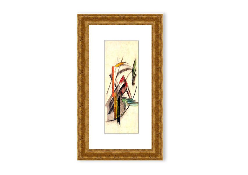Framed print of 'Animal' by Franz Marc, showcasing vibrant colors and dynamic forms, ready to hang.