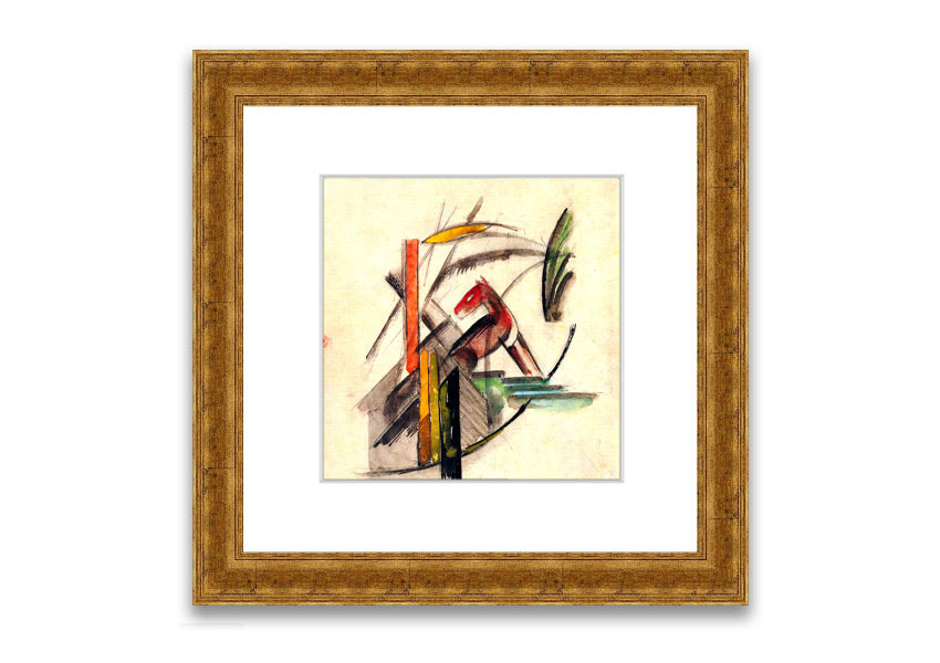 Framed print of 'Animal' by Franz Marc, showcasing vibrant colors and dynamic forms, ready to hang.