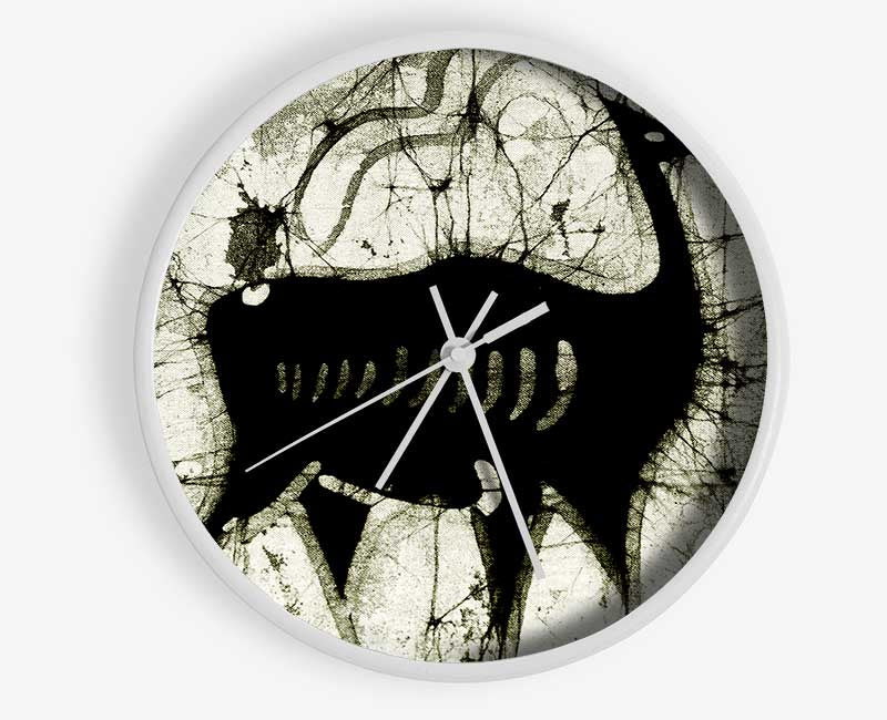 Animal Forest bamboo clock with a round face, available in black, white, or natural frame colors, featuring a clear Plexiglas lens.