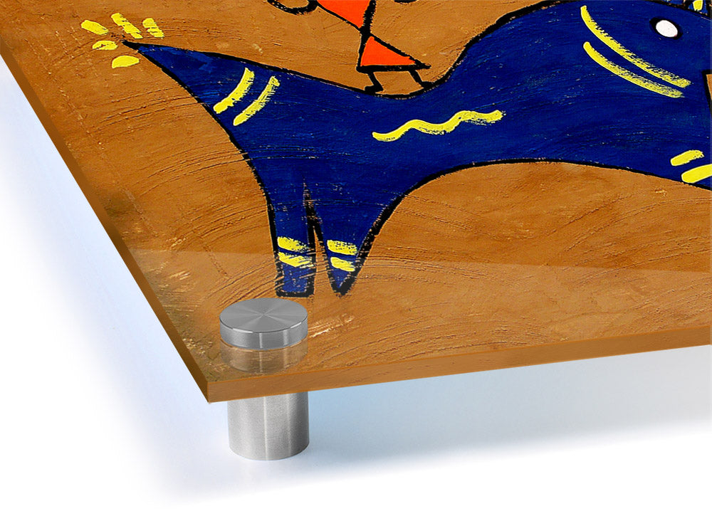 Animal Of Peace Ethnic acrylic print on 5mm thick glass, featuring vibrant colors and ethnic design, ready to hang on the wall.