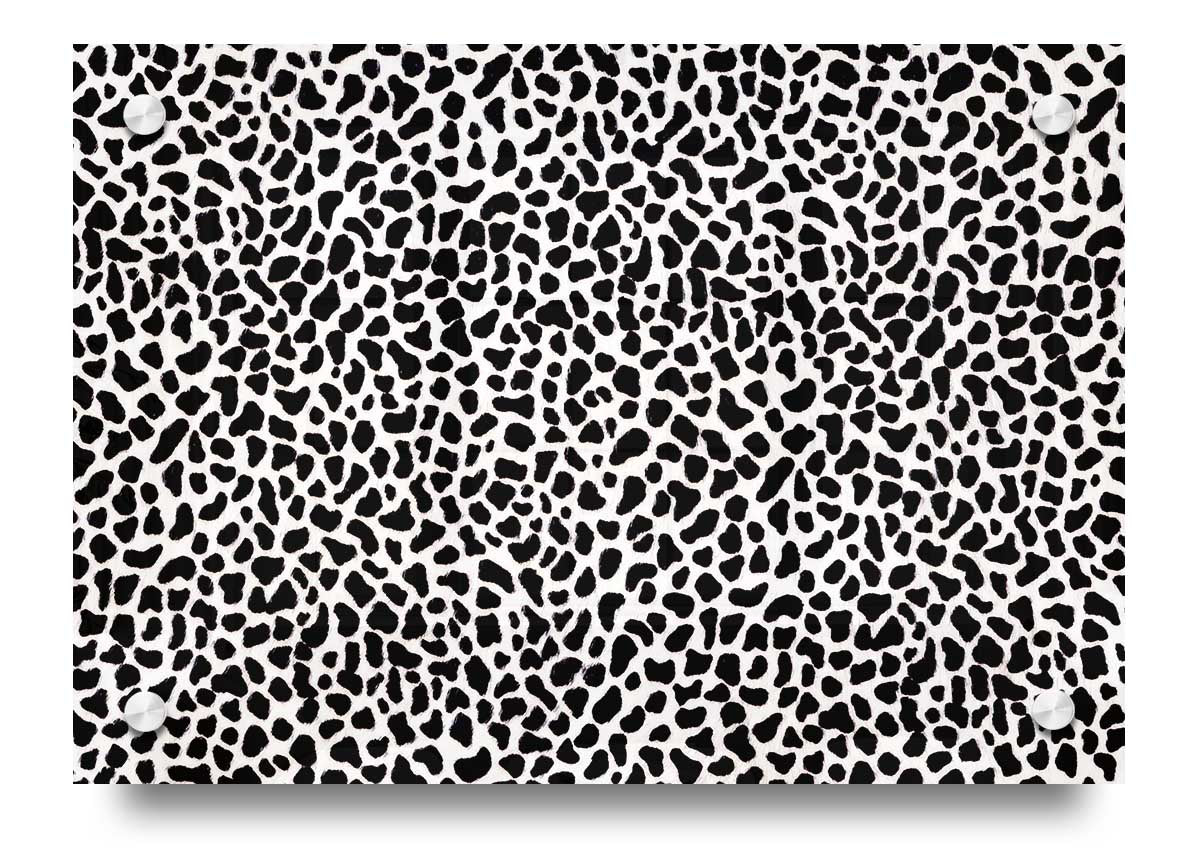 A vibrant animal print acrylic print, showcasing intricate patterns on a 5mm thick acrylic glass, ready to hang on a wall.