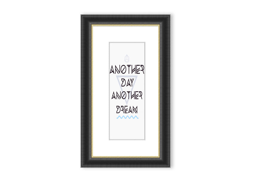Framed print titled 'Another Day Another Dream', showcasing a beautiful Cornwall landscape, available in various frame colors.
