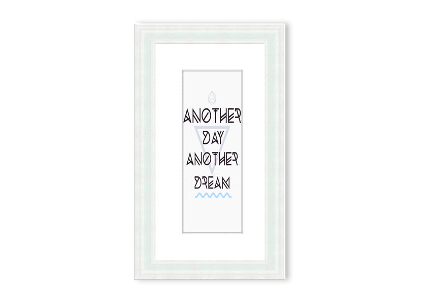 Framed print titled 'Another Day Another Dream', showcasing a beautiful Cornwall landscape, available in various frame colors.