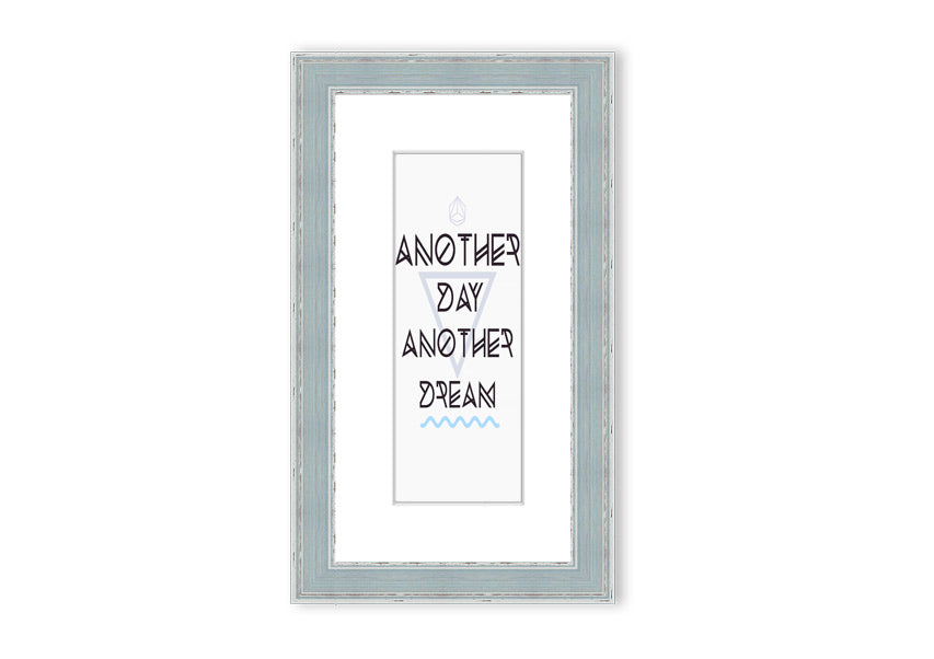 Framed print titled 'Another Day Another Dream', showcasing a beautiful Cornwall landscape, available in various frame colors.