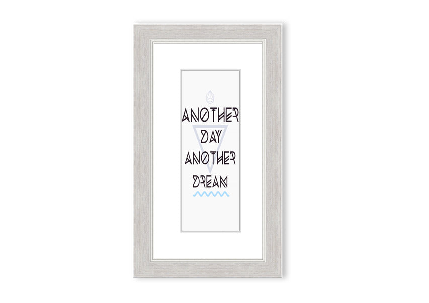 Framed print titled 'Another Day Another Dream', showcasing a beautiful Cornwall landscape, available in various frame colors.