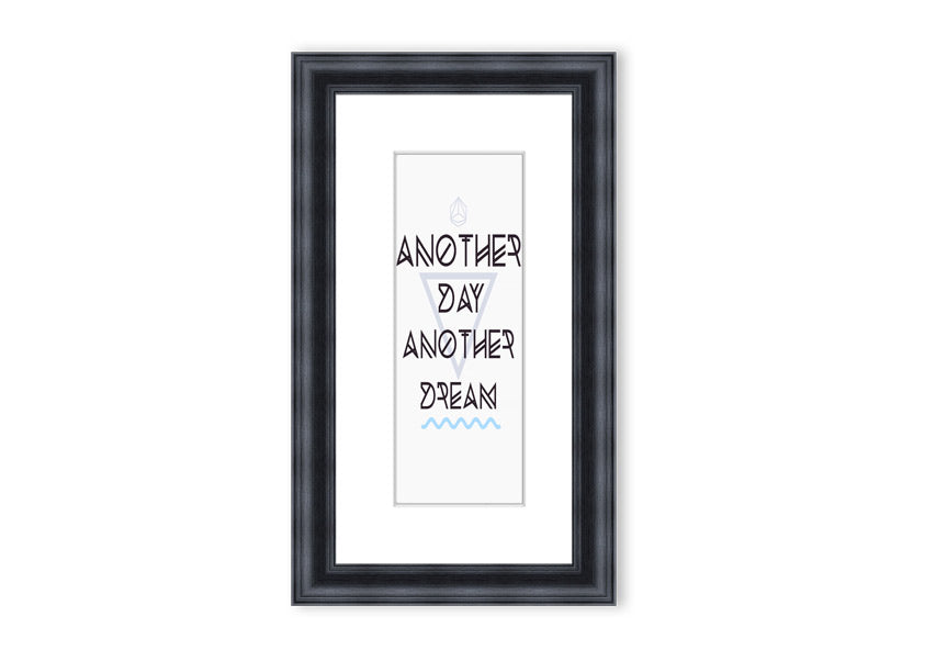 Framed print titled 'Another Day Another Dream', showcasing a beautiful Cornwall landscape, available in various frame colors.