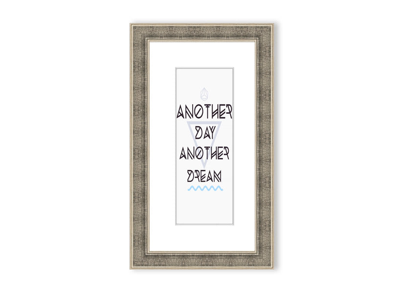 Framed print titled 'Another Day Another Dream', showcasing a beautiful Cornwall landscape, available in various frame colors.