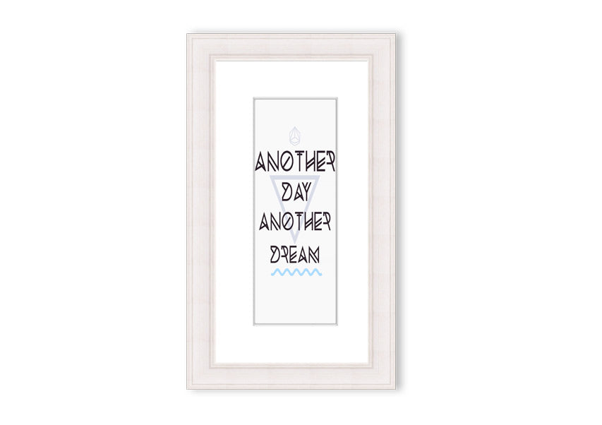 Framed print titled 'Another Day Another Dream', showcasing a beautiful Cornwall landscape, available in various frame colors.