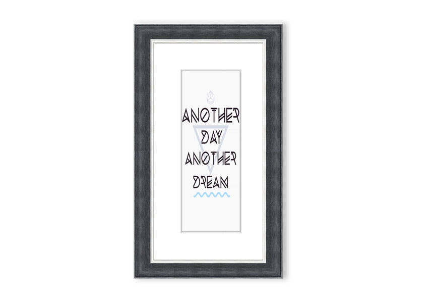 Framed print titled 'Another Day Another Dream', showcasing a beautiful Cornwall landscape, available in various frame colors.