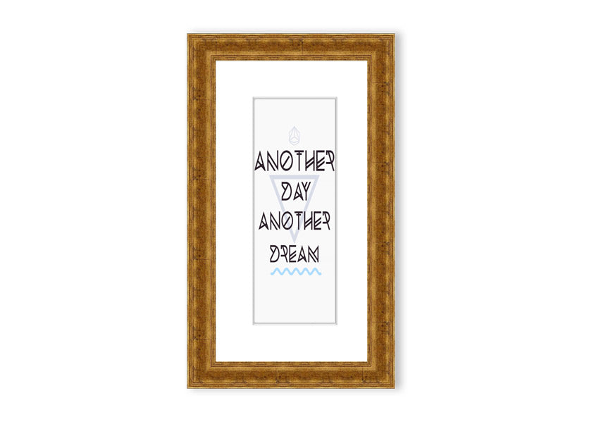 Framed print titled 'Another Day Another Dream', showcasing a beautiful Cornwall landscape, available in various frame colors.