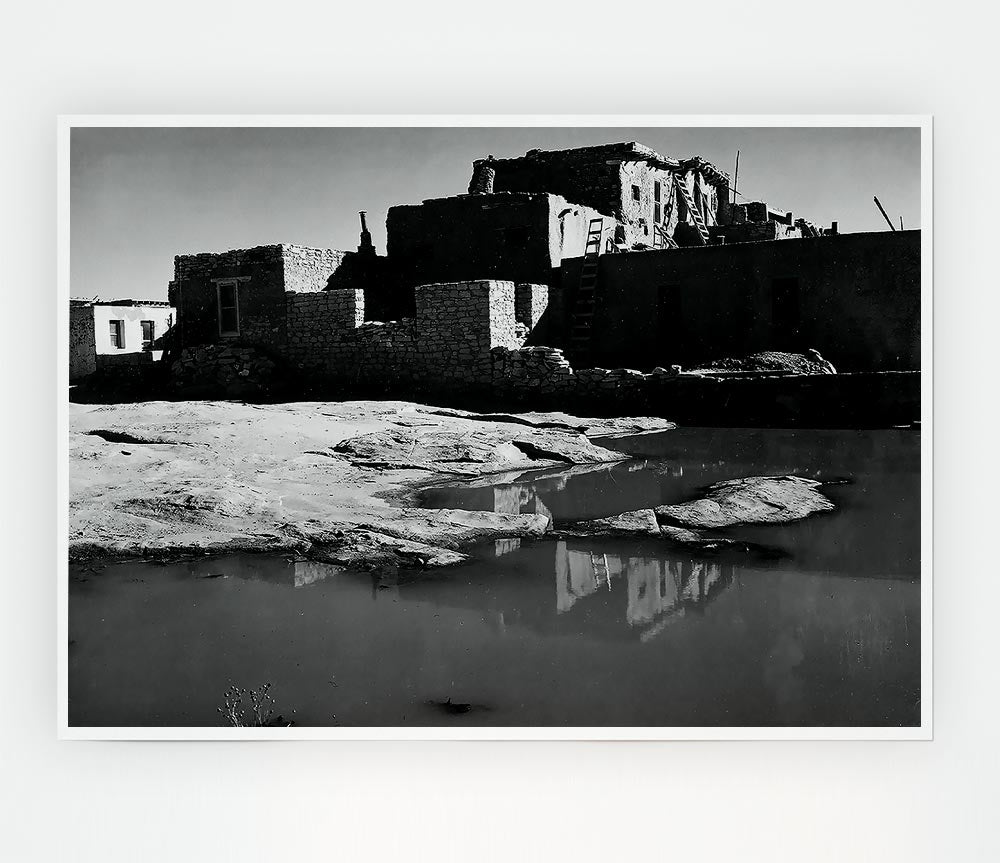 Ansel Adams Acoma Pueblo 3 canvas poster showcasing stunning landscape photography.