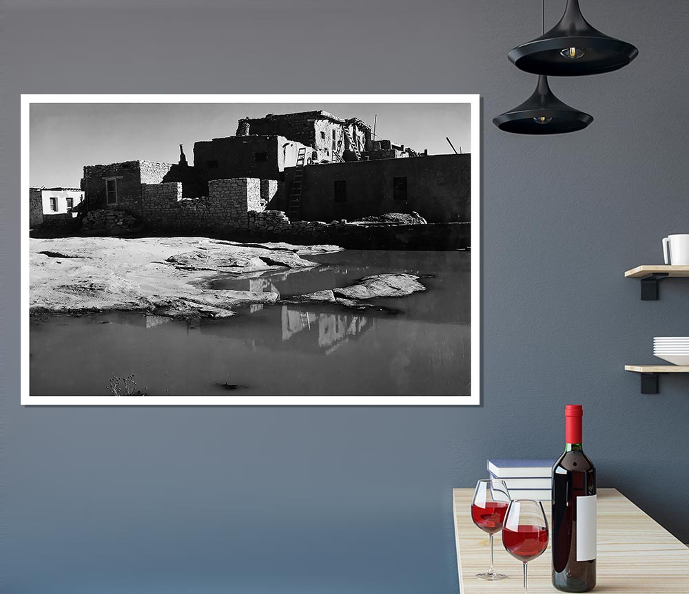 Ansel Adams Acoma Pueblo 3 canvas poster showcasing stunning landscape photography.