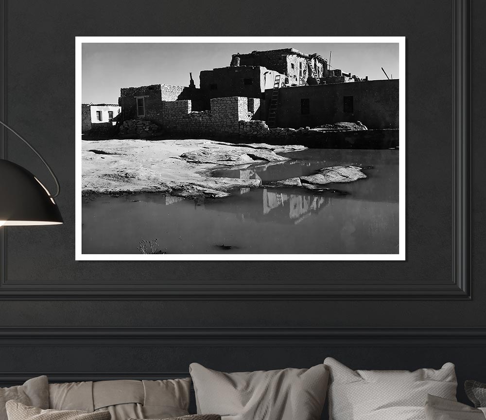 Ansel Adams Acoma Pueblo 3 canvas poster showcasing stunning landscape photography.
