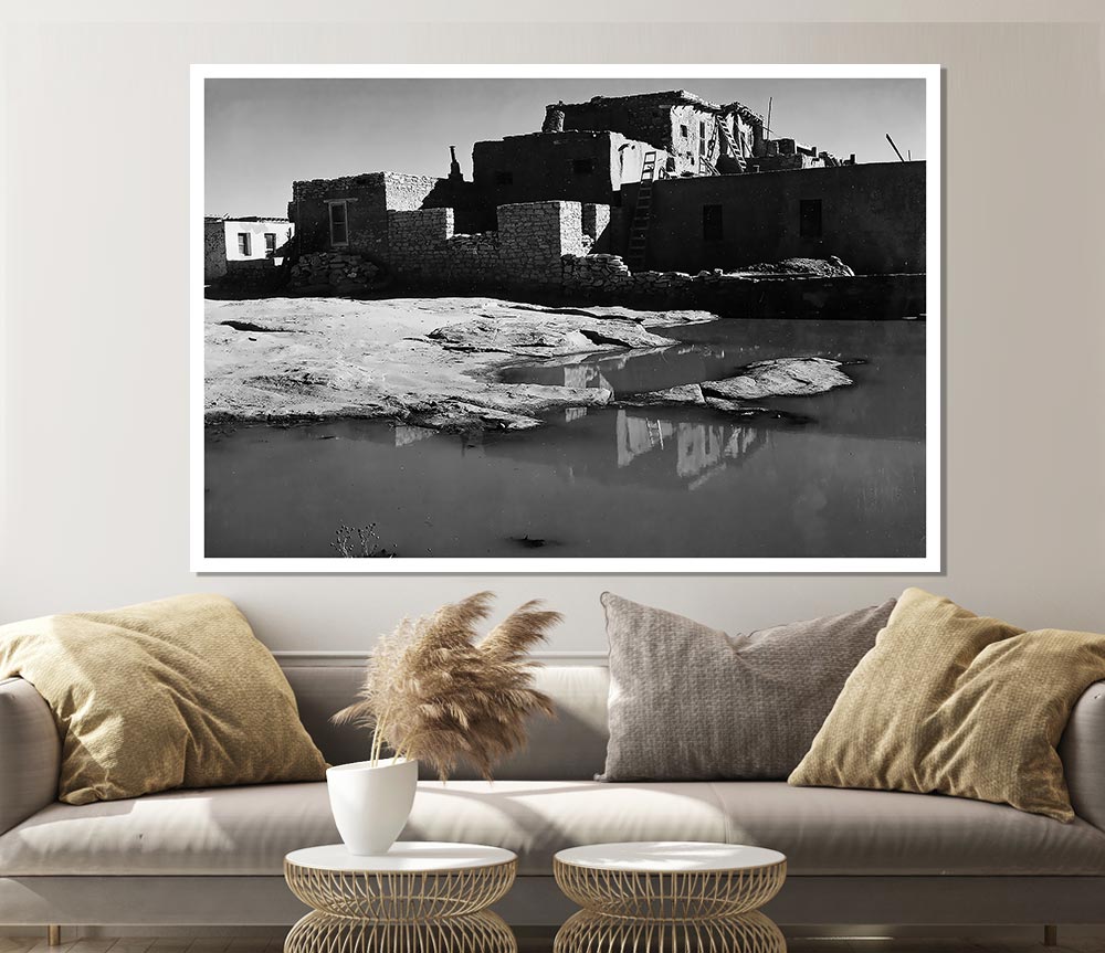 Ansel Adams Acoma Pueblo 3 canvas poster showcasing stunning landscape photography.