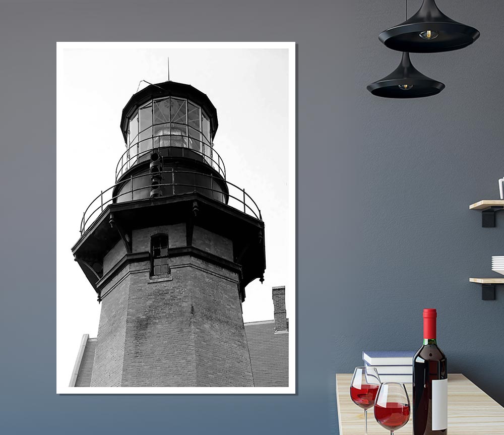 Ansel Adams Block Island Southeast Light poster on high-quality canvas, showcasing a historic lighthouse against a serene landscape.