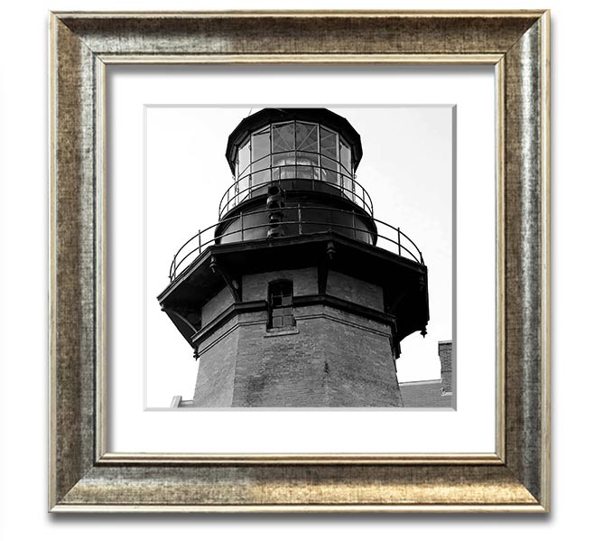 Ansel Adams Block Island Southeast Light framed print showcasing a lighthouse in a scenic landscape.