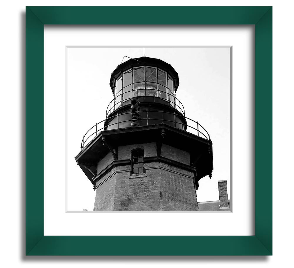 Ansel Adams Block Island Southeast Light framed print showcasing a lighthouse in a scenic landscape.