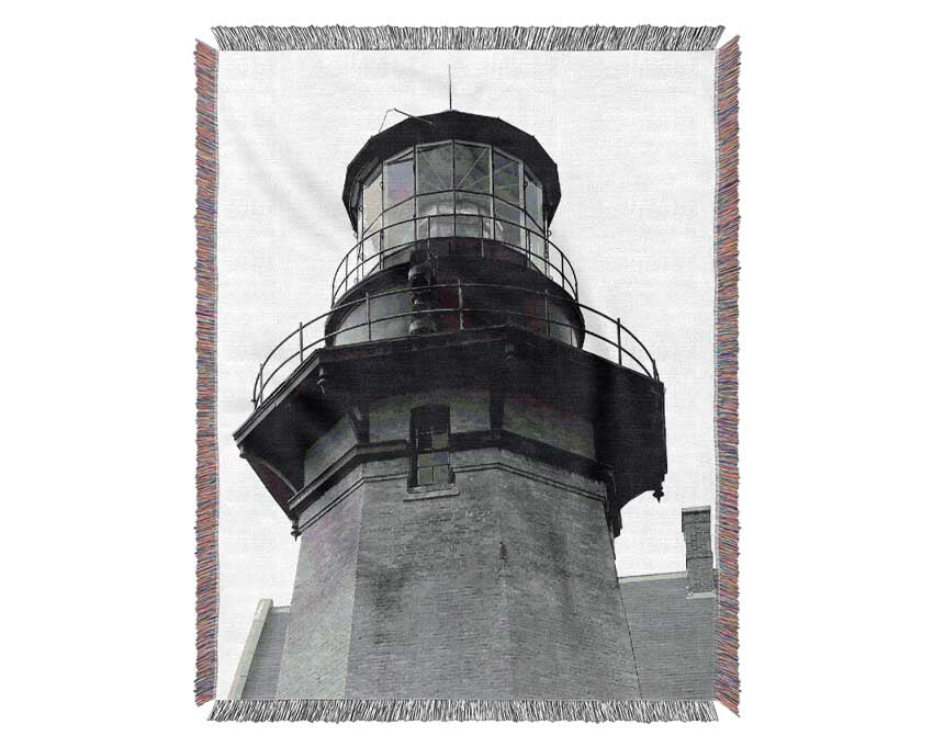 Ansel Adams Block Island Southeast Light throw blanket made from 100% cotton, featuring a luxurious thermal weave design.