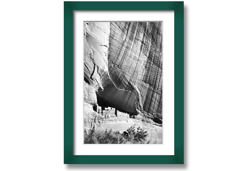 Framed print of Ansel Adams' Canyon De Chelly Arizona, showcasing stunning landscape photography with a beautiful frame.