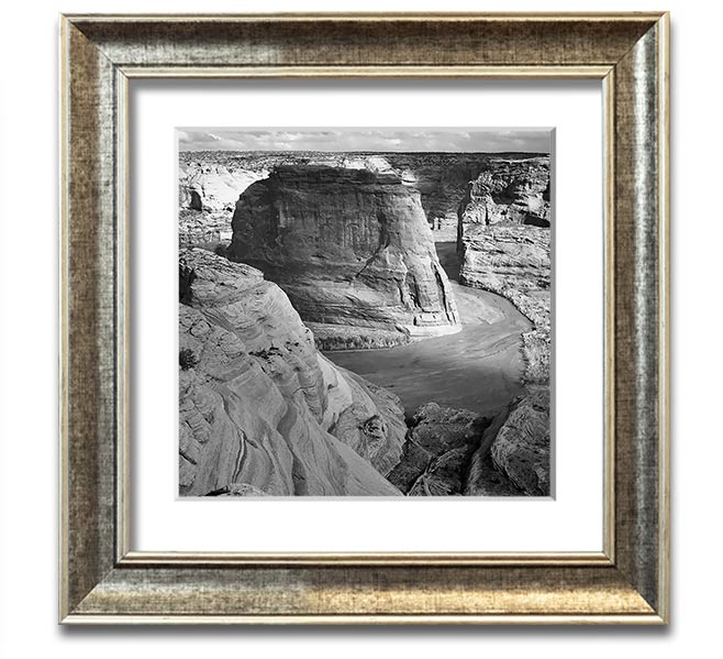 Ansel Adams Canyon De Chelly black and white framed print showcasing stunning landscape photography.