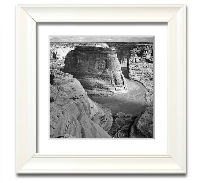 Ansel Adams Canyon De Chelly black and white framed print showcasing stunning landscape photography.