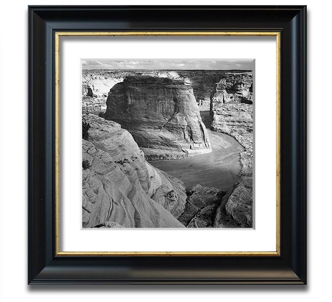 Ansel Adams Canyon De Chelly black and white framed print showcasing stunning landscape photography.
