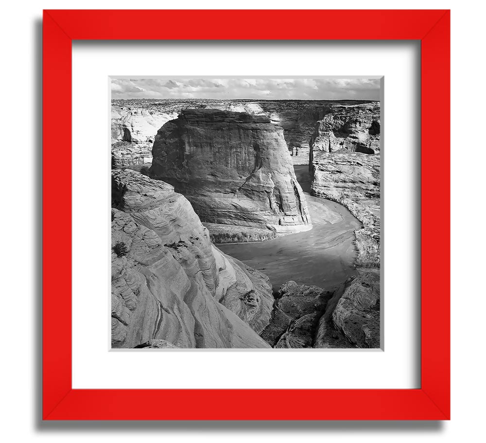 Ansel Adams Canyon De Chelly black and white framed print showcasing stunning landscape photography.