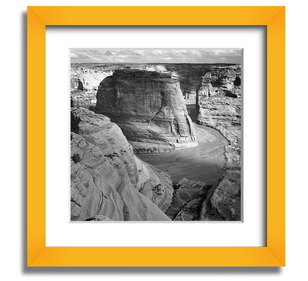 Ansel Adams Canyon De Chelly black and white framed print showcasing stunning landscape photography.