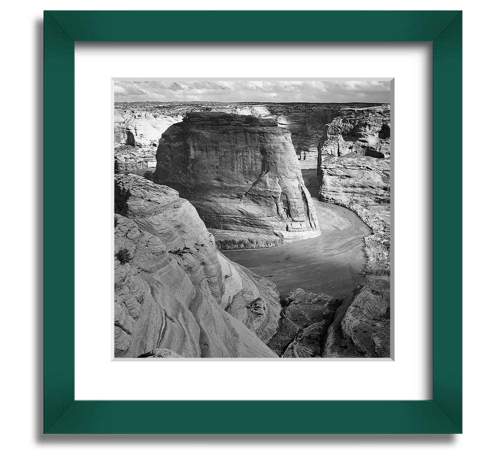 Ansel Adams Canyon De Chelly black and white framed print showcasing stunning landscape photography.