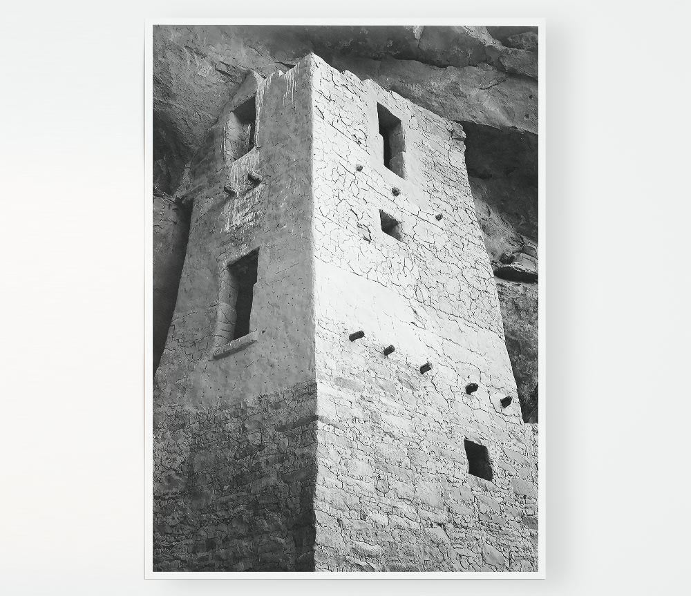 Ansel Adams Mesa Verde National Park Cliff Dwellings 2 poster on high-quality canvas, showcasing ancient cliff dwellings and stunning landscape.