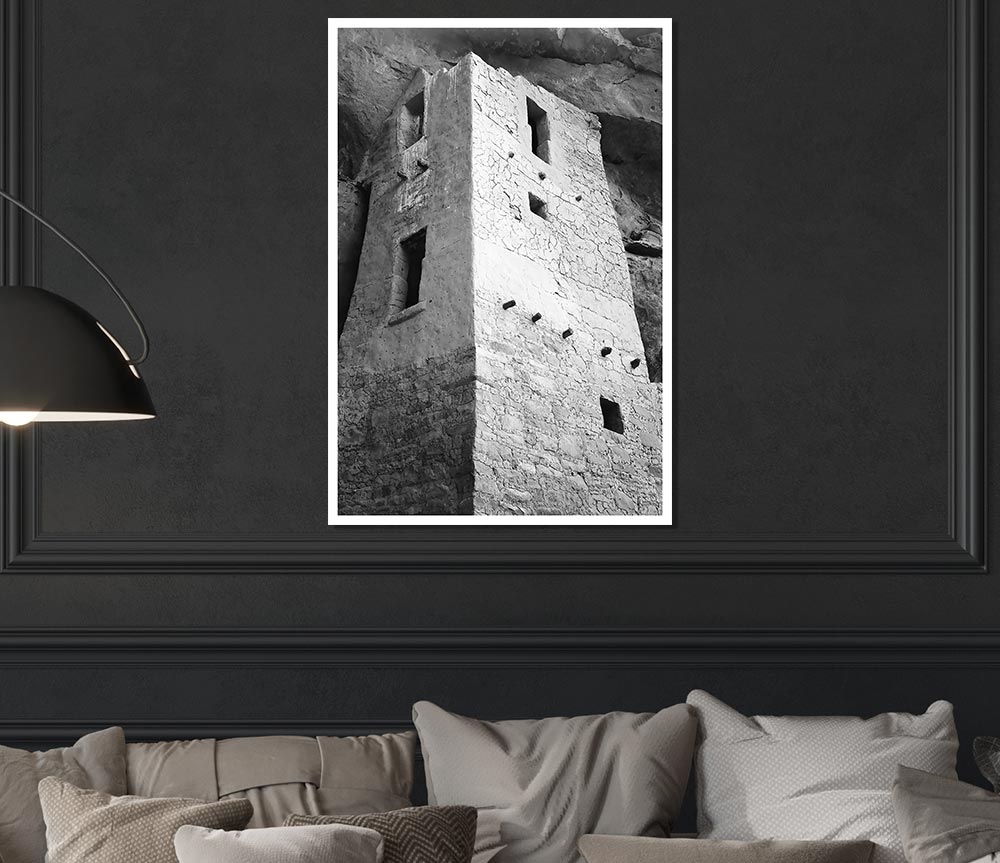 Ansel Adams Mesa Verde National Park Cliff Dwellings 2 poster on high-quality canvas, showcasing ancient cliff dwellings and stunning landscape.